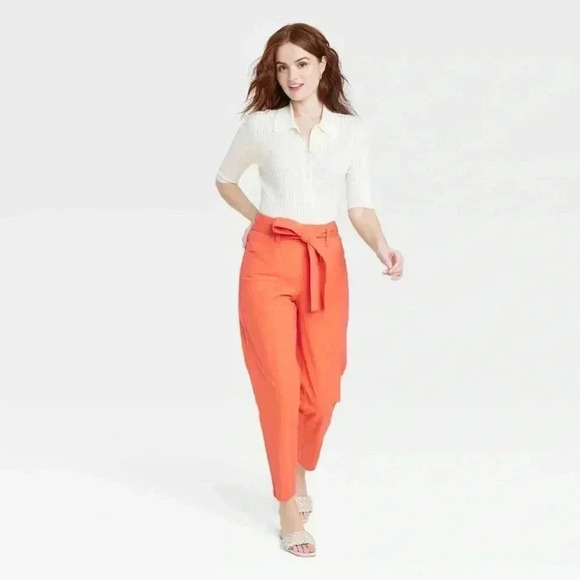 A New Day High-Rise Tapered Ankle Tie
Front Pants, Color Orange - Picture 3 of 15